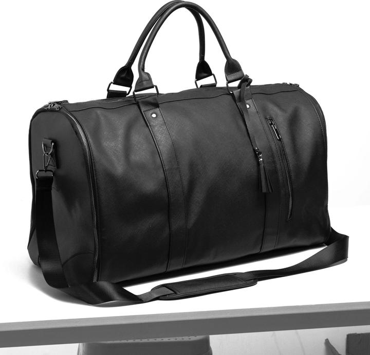 Immagine prodotto Levelo AllInStyle Saffiano Leather Travel Duffle Bag - Black