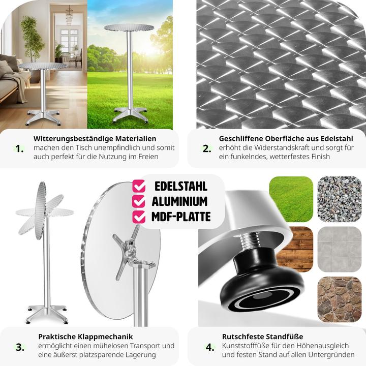 Image du produit tectake Tables de bistrot (Ø 60 x 114 cm)