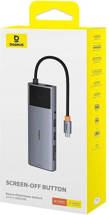 Actual product image Baseus 10in1 Hub Metal Gleam II Series (USB-C, 10 Ports)