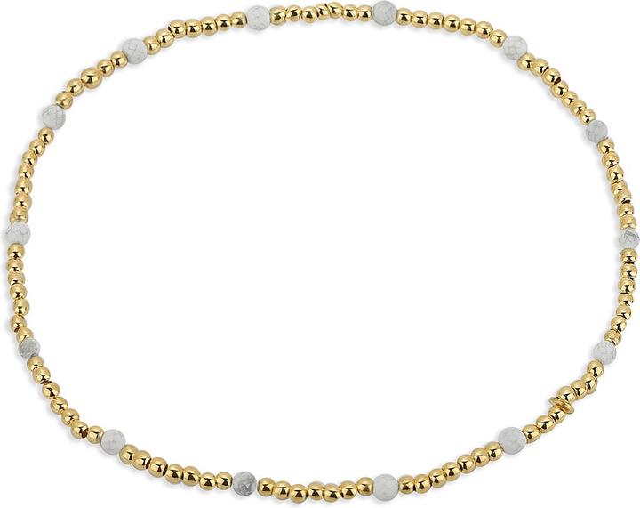Leyda Fusskette Magnesit (Stein, Silber 925, vergoldet 750 / 18 K Gold, 24 cm)