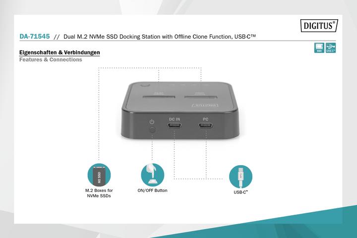 Immagine prodotto Digitus Dual M.2 NVMe SSD Docking Station