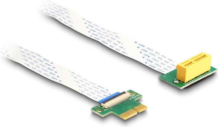 Actual product image Delock Riser card PCI Express x1 male to x1 slot 90° angled with FPC cable 30 cm