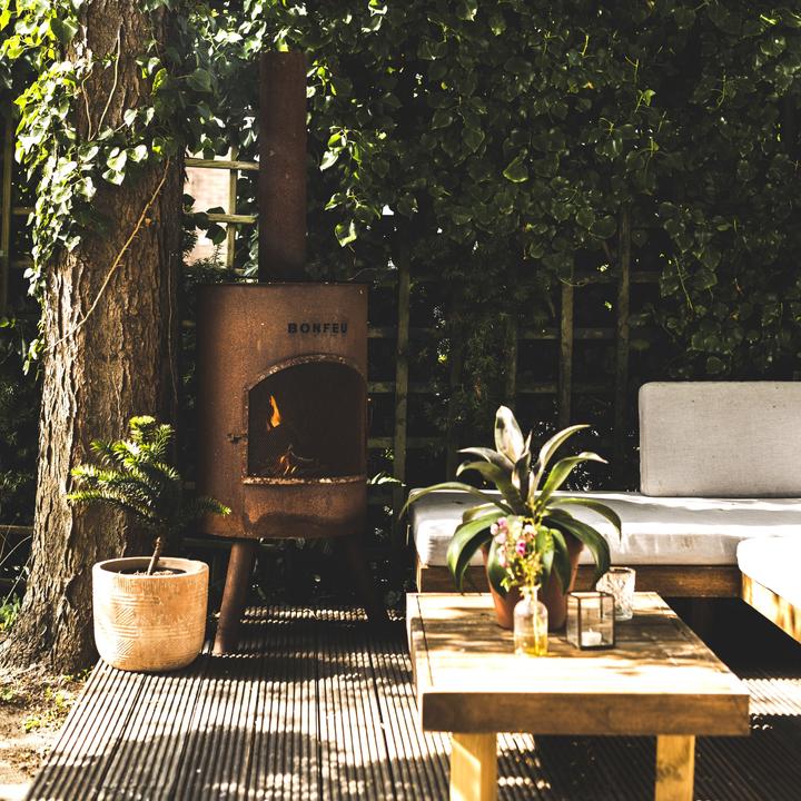 Produktbild Bonfeu BonTon 40 Corten Tuinhaard - L 40 x B 40 x H 145 cm - Staal - bruin - Tuinhaard - Terrasverwarming -