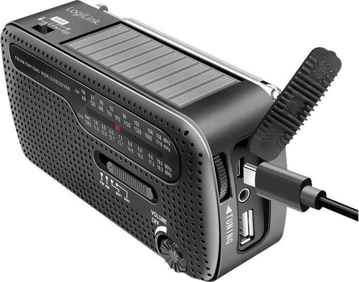 Productafbeelding LogiLink Dynamo handslinger radio (MW, VHF, KW)