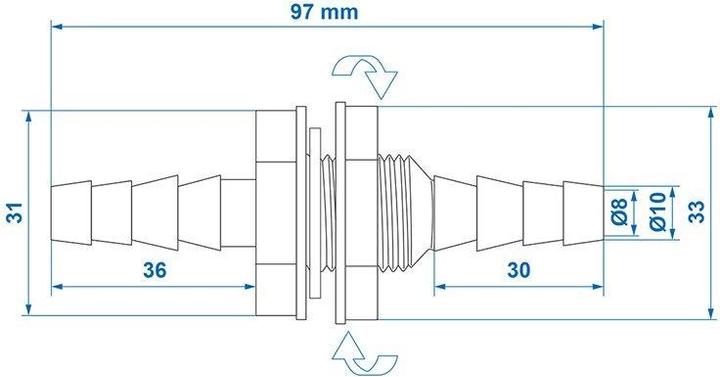 Image du produit ProPlus Passage de réservoir avec embout de tuyau droit sous blister