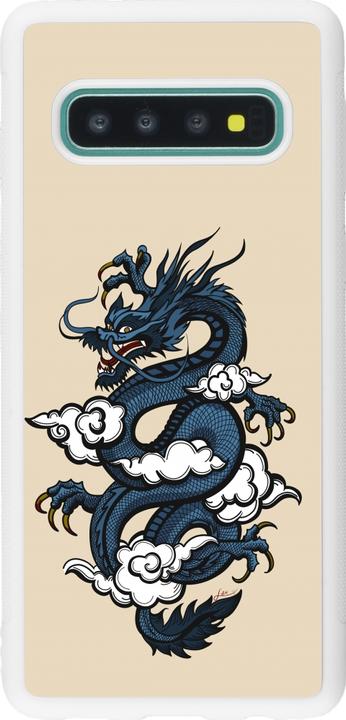 Actual product image PhoneLook Cover Silicone White Blue Dragon Tattoo (Samsung Galaxy S10)