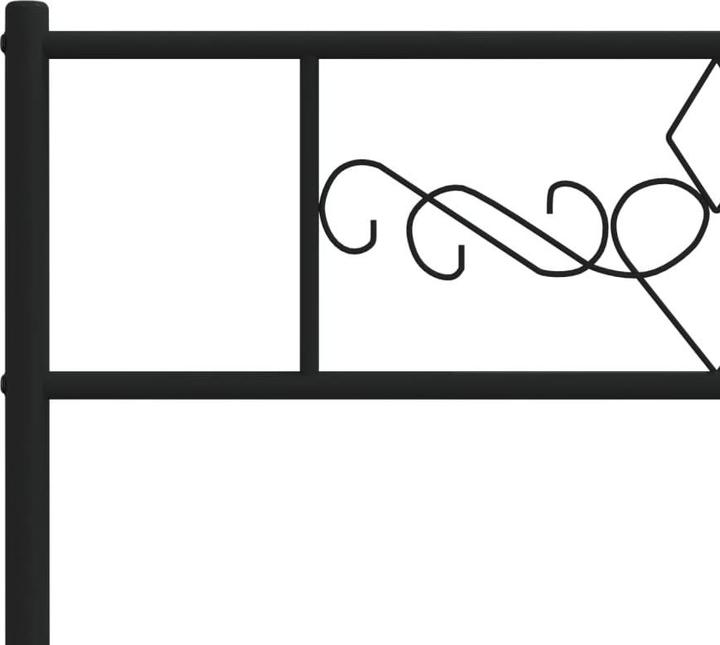 Produktbild VidaXL Bettgestell mit Kopfteil Fussteil Metallbett Bett Schwarz 80x200cm (80 x 200 cm)