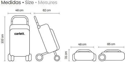 Actual product image Carlett URBAN Family LETT470 Cooler Boodschappentrolley - Koelvak - 4 wielen - Opvouwbaar - 62 - Vulcano Zwa
