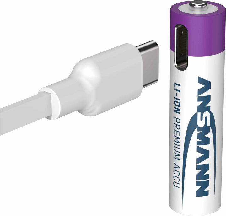 Actual product image Ansmann LR03 USB-C Micro (AAA) rechargeable battery Li-Ion 500 mAh 1.5 V 4 pcs. (4 pcs., AAA, 400 mAh)