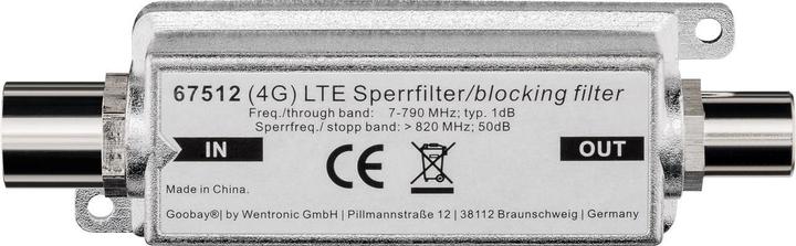 Image du produit Goobay Filtre de blocage LTE/4G coaxial mâle - coaxial femelle (Amplificateur)