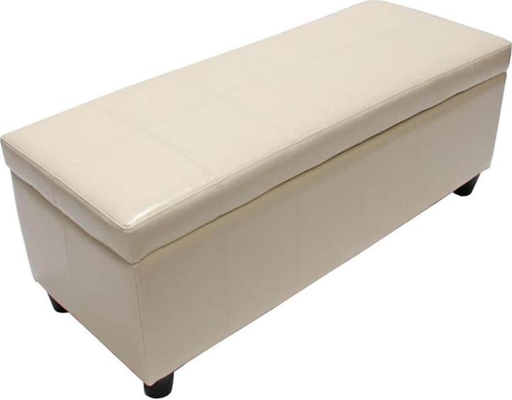 Produktbild Swisshandel24 Aufbewahrungs-Truhe Sitzbank Kriens, Leder + Kunstleder, 112x45x45cm creme (112 cm)