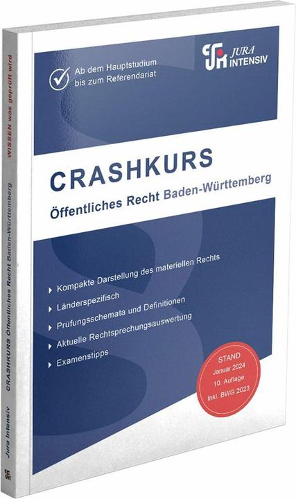 Produktbild CRASHKURS ffentliches Recht - Baden-Wrttemberg (Deutsch, Dirk Kues, 2025)