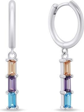 Brilio Silver - Decent silver earrings with zircons EA758WRBW