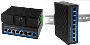 Produktbild LogiLink NS201 Industrieller Fast Ethernet Switch 8-Port 10/100 Mbps Hutschienenmontage PoE (8 Ports)