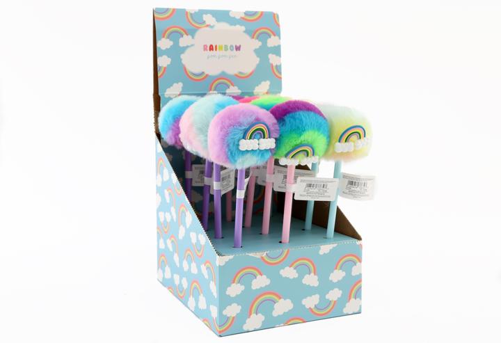 Actual product image Roost Ball pen ST7250 Rainbow PomPom