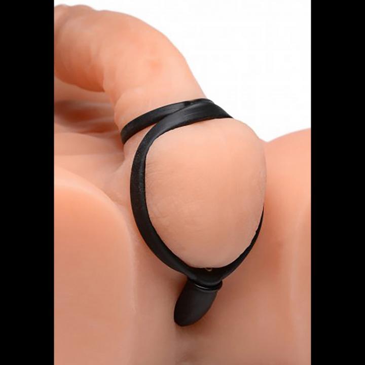 Actual product image Master Series Inflatable Silicone Anal Plug + Cock & Ball Ring