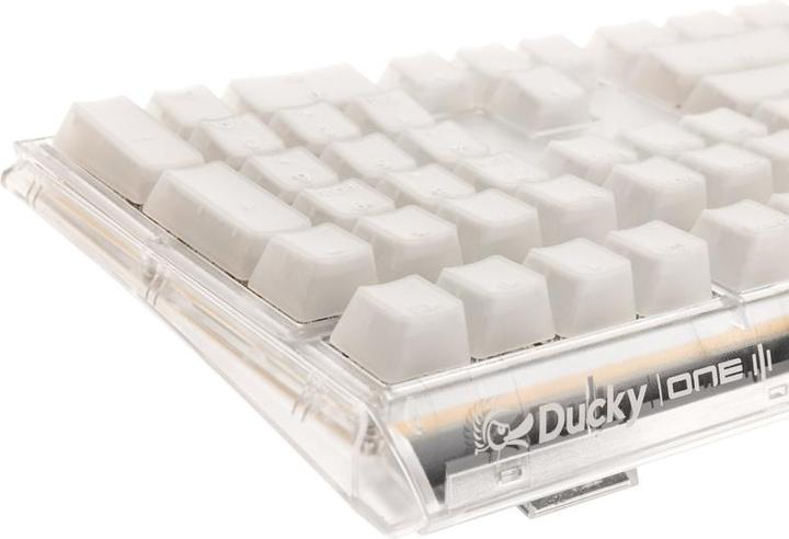 Actual product image Ducky One 3 Aura White Gaming Keyboard, RGB LED - MX-Blue (US) (US, Cable)