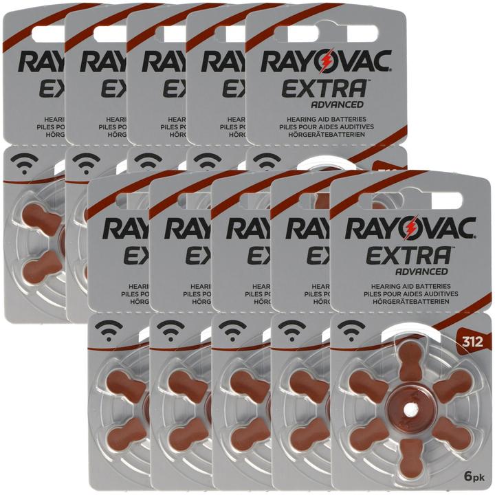 Produktbild Rayovac 60 Stück Hörgeräte Batterie Varta HA312, PR41, 4607, 5000252003205 (60 Stk., 180 mAh)
