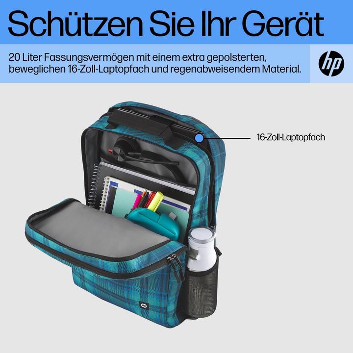 Actual product image HP Campus XL Tartan plaid Backpack (P) (20 l)