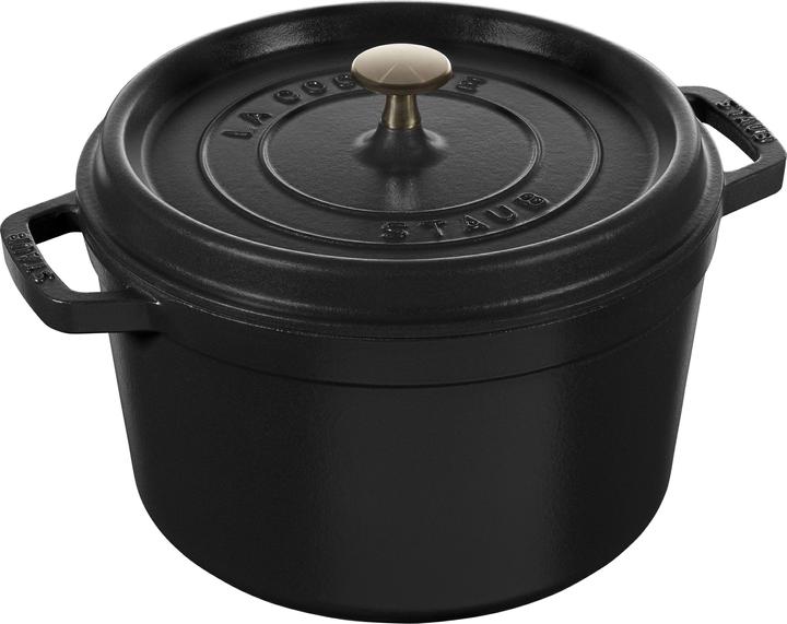 Staub La Cocotte Cocotte high, 24 cm, black (24 cm, Casserole + Stewpot, Cast iron)
