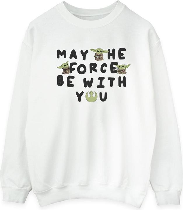 Actual product image Star Wars Mens The Mandalorian Grogu May The Force Be With You Sweatshirt (S)