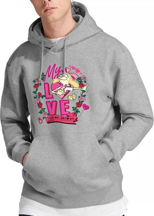 Immagine prodotto Hey Arnold! I Hate You But Love You Felpa con Cappuccio San Valentino Helga Uomo (XXL)