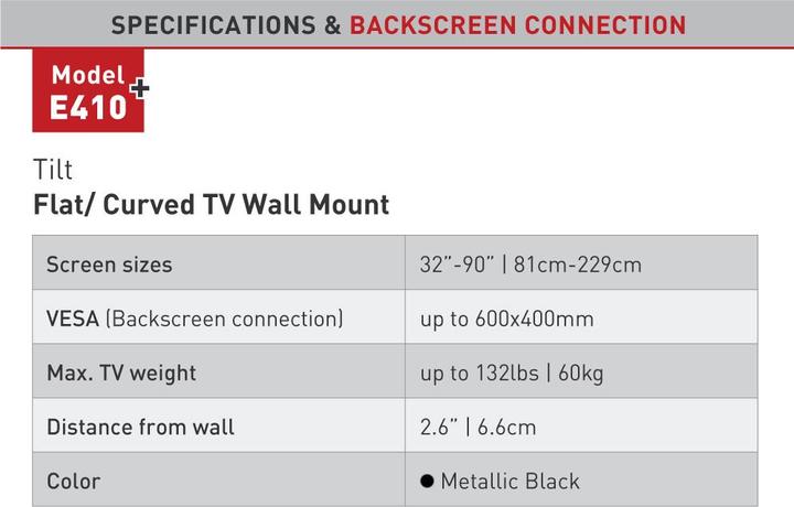 Image du produit Barkan E410+ (Mur, 90", 60 kg)