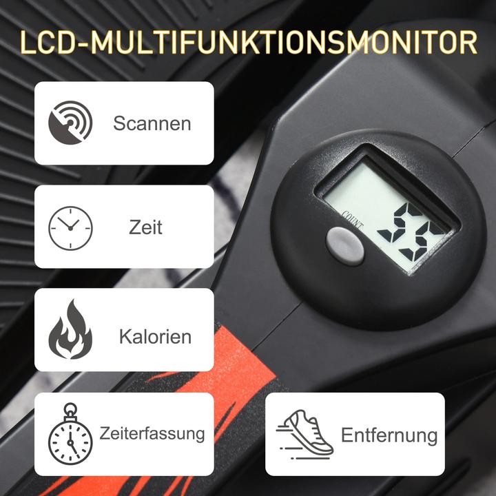 Produktbild Homcom Mini Stepper mit LCD-Monitor Heimtrainer Pedaltrainer mit stufenlos einstellbarem Widerstand