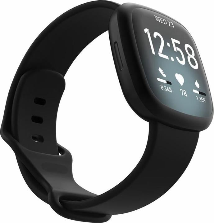 Produktbild Apfelkiste Fitbit Versa 4 / Versa 3 / Sense 2 / Sense Silikon Sport Armband - Schwarz (Silikon)