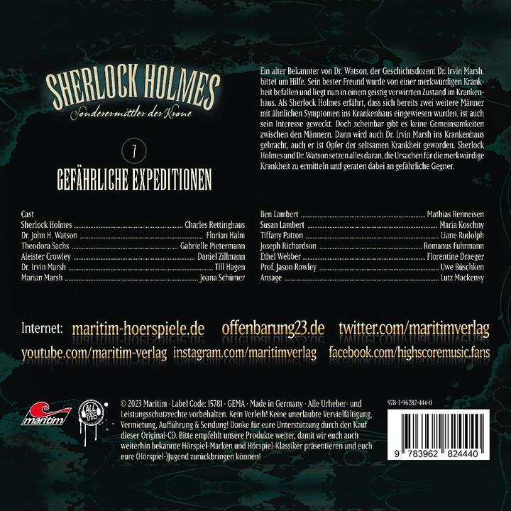Actual product image Sherlock Holmes 07 - Dangerous Expeditions (Charles Rettinghaus, Gabrielle Pietermann, Florian Halm, German)