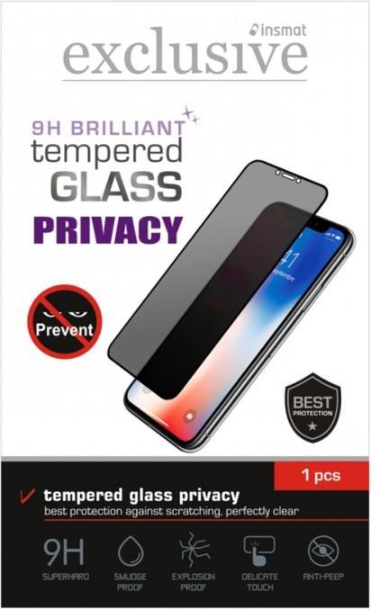Actual product image Insmat PRIVACY GLASS FS IPHONE 16e/14/13/13PRO (Apple iPhone 16e, Xiaomi Redmi Note 13 Pro+)