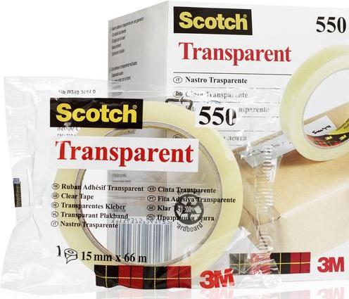 Scotch Ruban adhésif 550 Film adhésif 19 mm x 19 mm Transparent (19 mm)