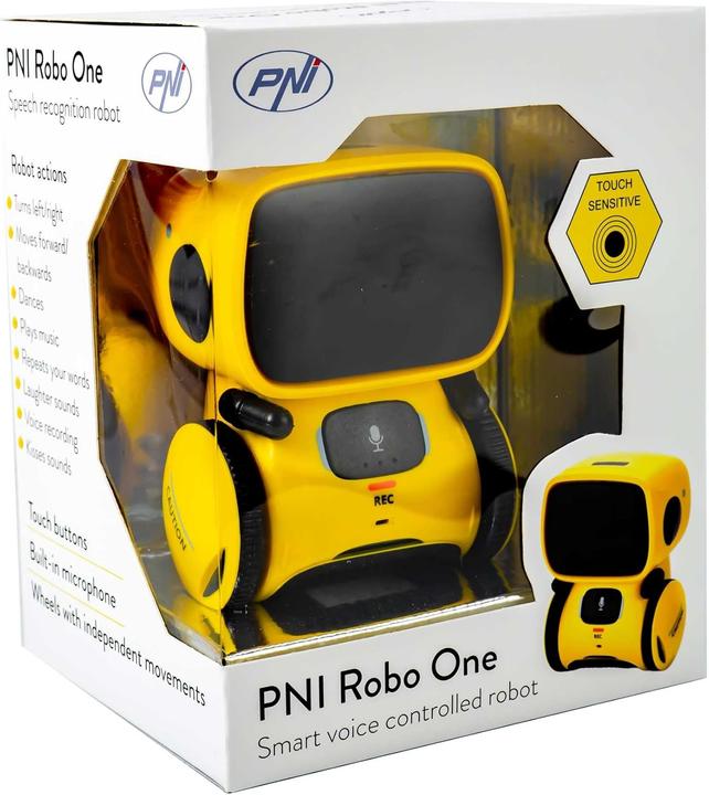 Image du produit PNI Robot interactif intelligent Robo One, commande vocale, touches tactiles, jaune