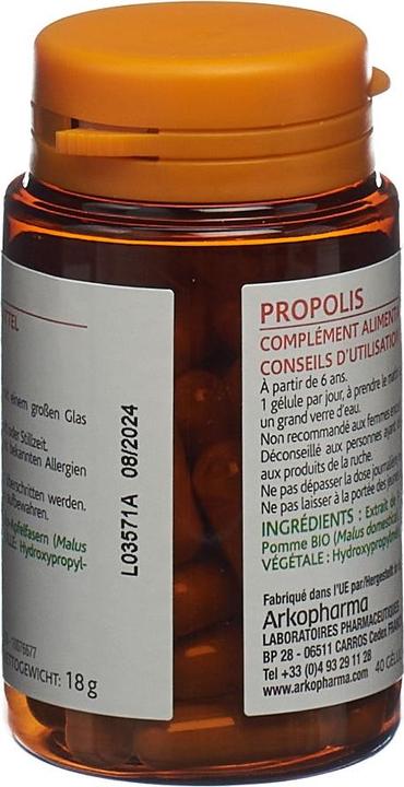 Actual product image Arkopharma Arkocaps Bio Propolis Kapseln (40 Piece, Capsules, 40 g)