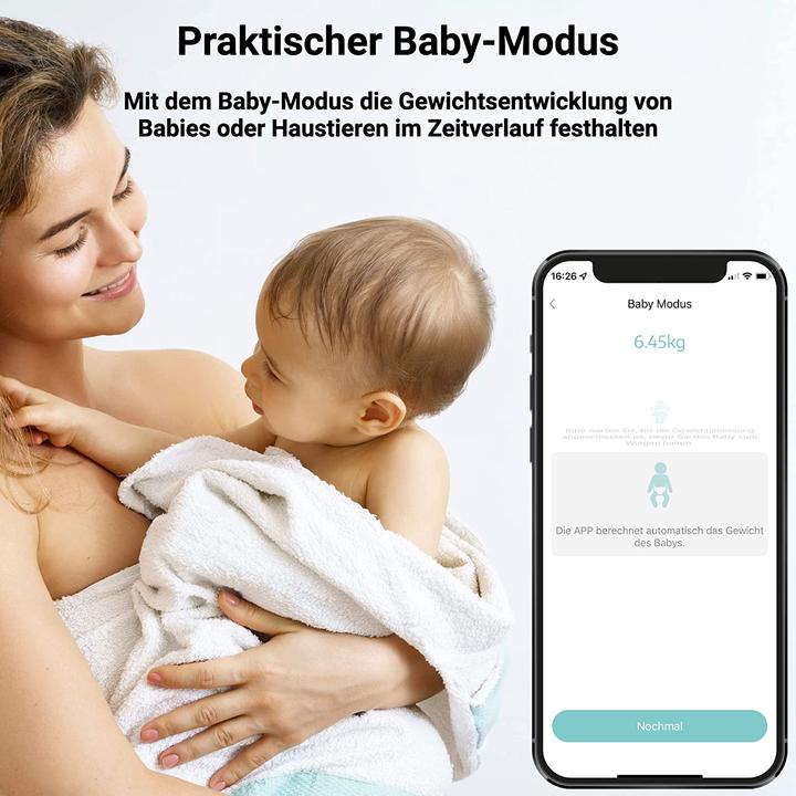 Produktbild Fitleap Waage mit Körperfett- & Muskelanalyse Digitale Personenwaage (180 kg)