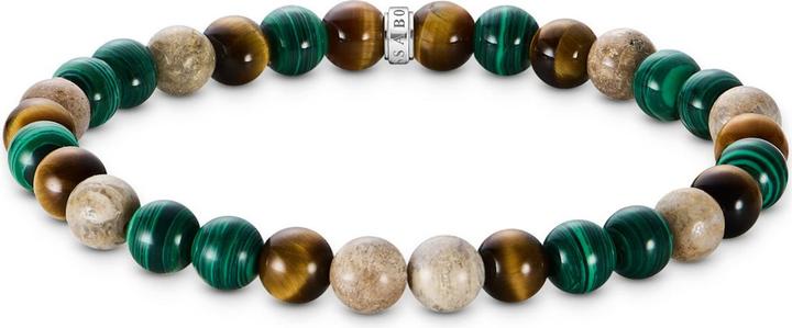 Thomas Sabo Bead Armband in Erd und Grüntönen (19 cm, Silber 925)