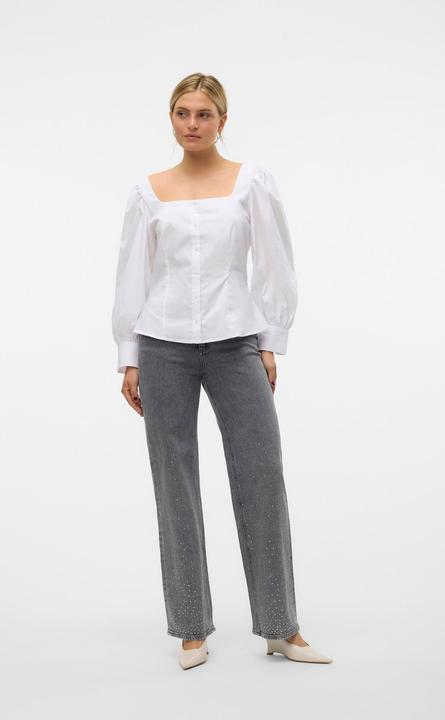 Actual product image Vero Moda VMTESSA Hohe Taille Weiter Beinschnitt Jeans Weit geschnitten (W28/L32)