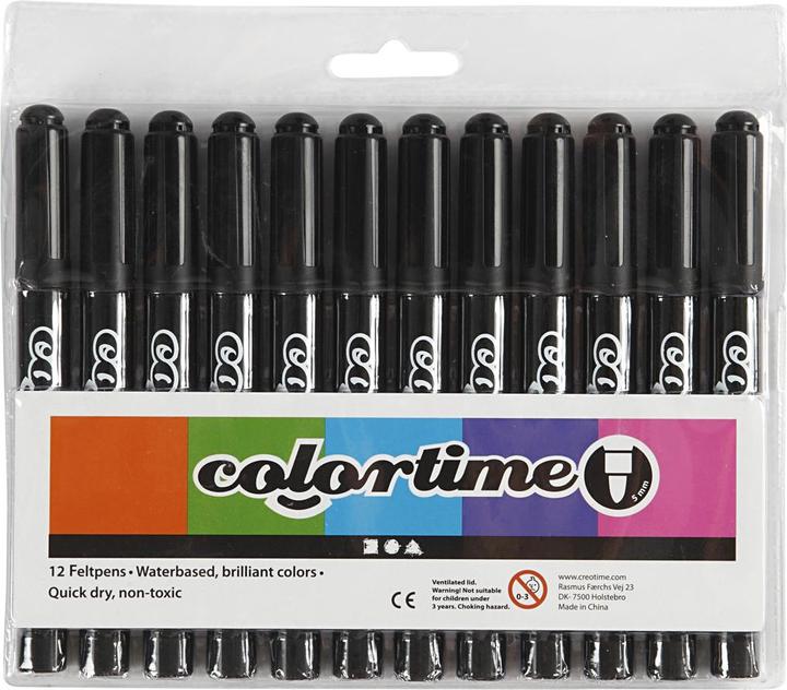 Actual product image Creativ Company Zwarte Jumbo Pens, 12pcs. (Black, 5 mm, 12 x)