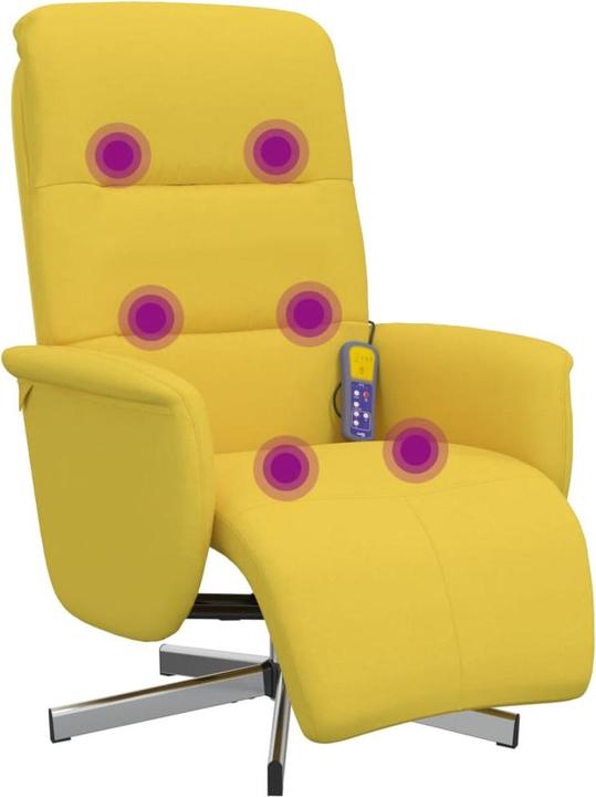 Immagine prodotto VidaXL Sedia da massaggio con poggiapiedi Tessuto giallo chiaro, colore