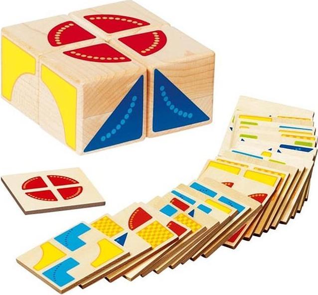 Actual product image Goki Wooden pattern Game Cube (German)