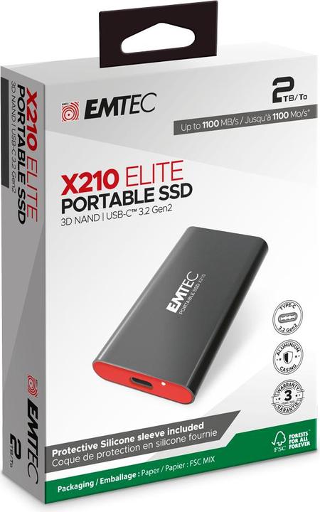 Produktbild Emtec SSD 3.2Gen2 X210 2TB Portable (2000 GB)
