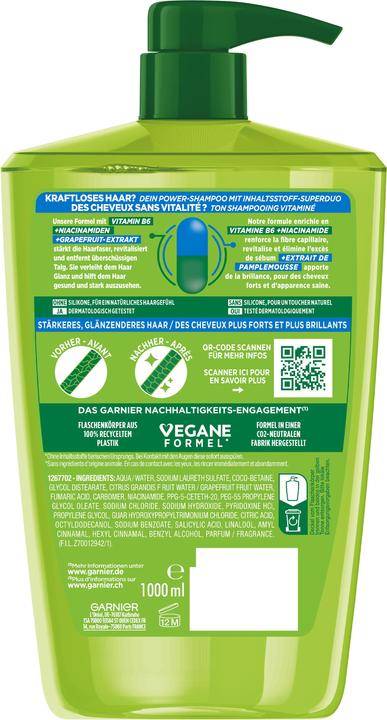 Image du produit Garnier Shampooing Fructis Force & Brillance (1000 ml, Shampoing liquide)