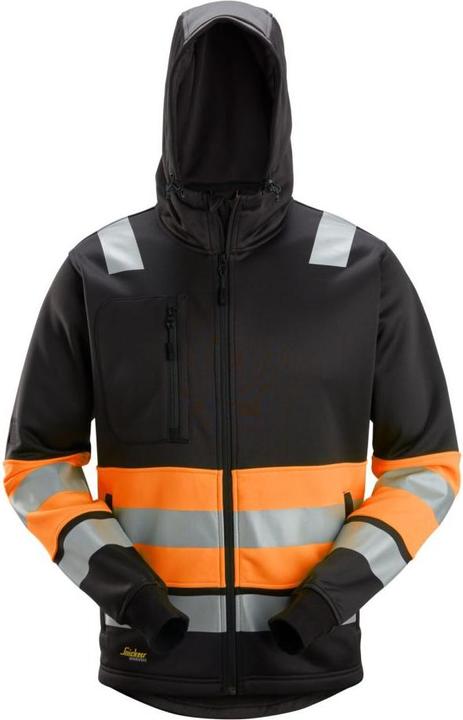 Snickers Workwear 80380466006 High-Vis Klasse 1, Kapuzenpulli mit Reissverschluss Gelb HV L (XS, S, M, L, XL, XXL, 3XL)