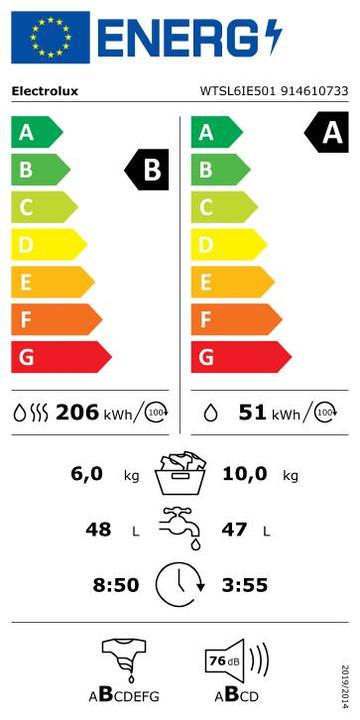 Energie-Label Electrolux WTSL6IE501