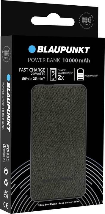 Produktbild Blaupunkt Powerbank 10000 mAh (10000 mAh, 20 W, 37 Wh)