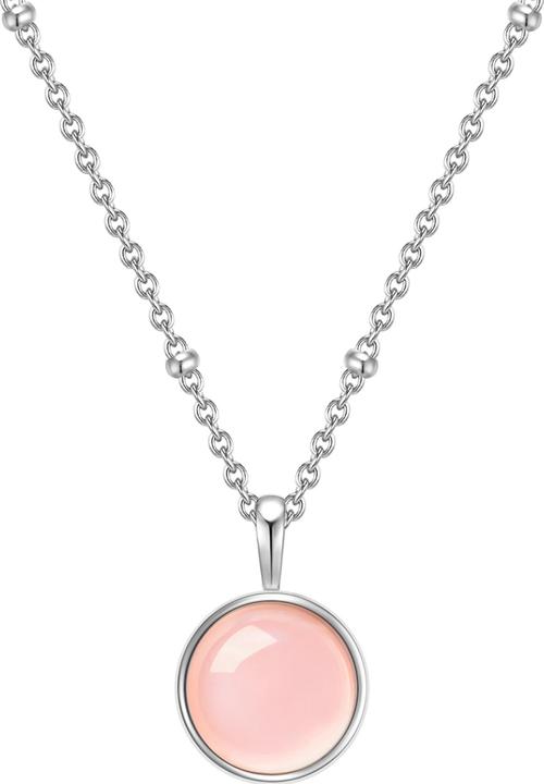 Immagine prodotto Glanzstücke München Catena da donna in argento rosa quarzo 40,0 cm + 5,0 cm di estensione - 11042 (Argento 925, 40 - 45 cm)