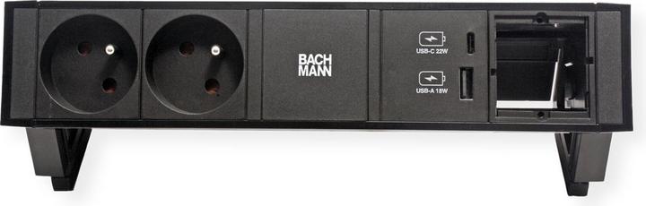 Actual product image Bachmann DESK2 2xUTE 1xCM 1xUSB A/C 22W noir (2 x, CEE 7/5, 0.20 m)