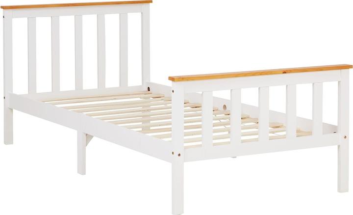 Produktbild Jamb Holzbett 90x200cm Landhausstil Weiss (90 x 200 cm)