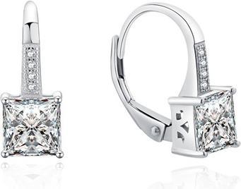 Moiss Original silver earrings with clear zircons E0000665 (L)