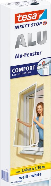 Image du produit tesa Moustiquaire Alu COMFORT pour fenêtres, avec cadre en aluminium, sans perçage (140 x 150 cm)